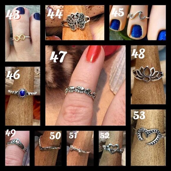 Sterling Silver Toe Ring 2 FOR $30.00 Midi Rings Boho Rings - Picture 1 of 5